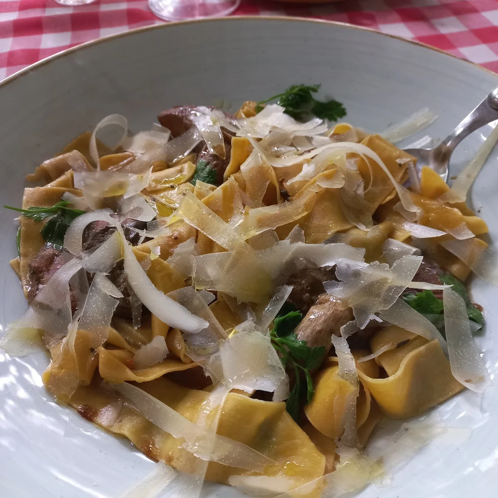 Fresh ribbon pasta finished with parmesan shavings