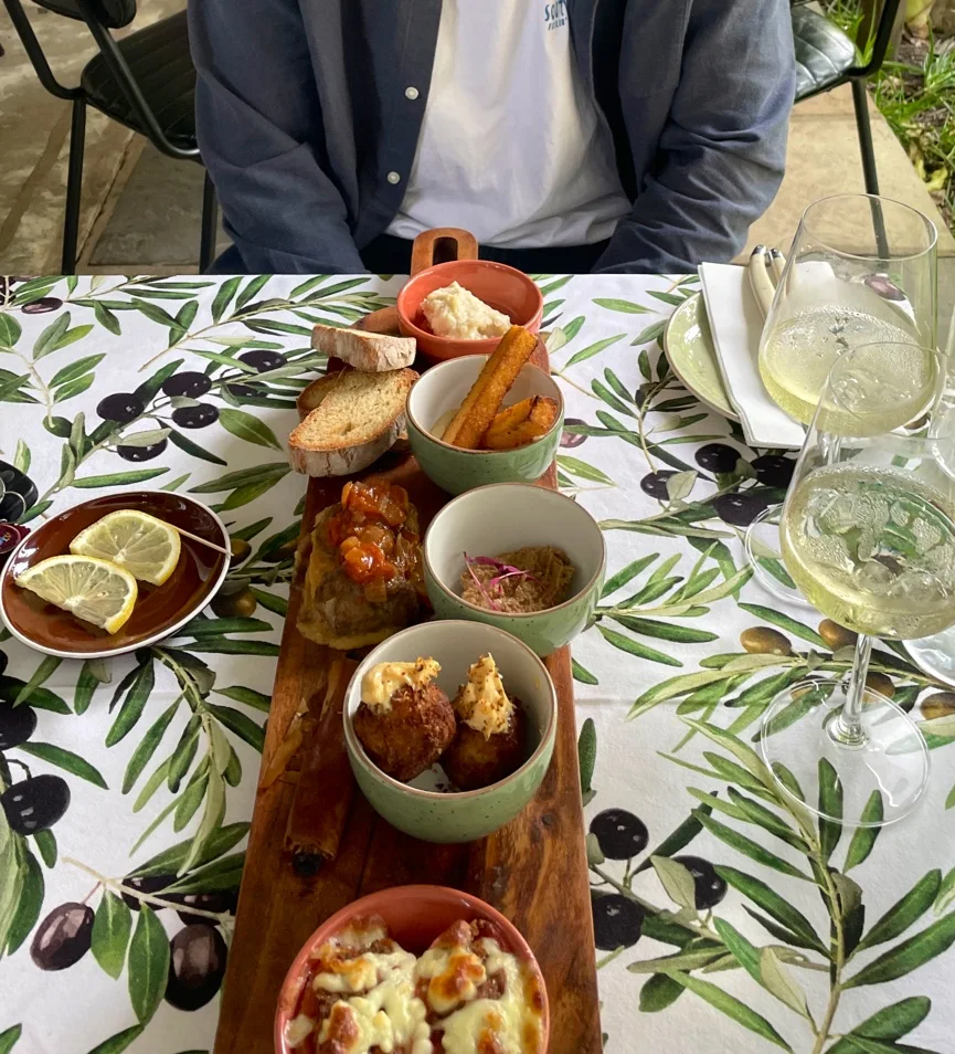 Abbiocco sharing board with small plates, breads and antipasti